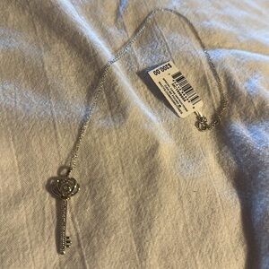NWT “Key to My Heart” Bridge Diamond Pendant accent AA7 SS & 10K Key Pendant